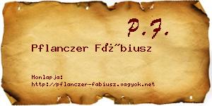 Pflanczer Fábiusz névjegykártya