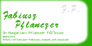 fabiusz pflanczer business card